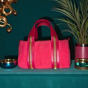 Tom Ford | Rare Suede Zip-Trim Duffel | Fuchsia Pink | 12”